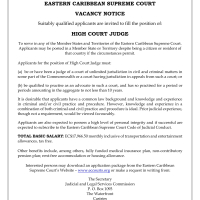 Eastern Caribbean Supreme Court - Hight Court  Judge